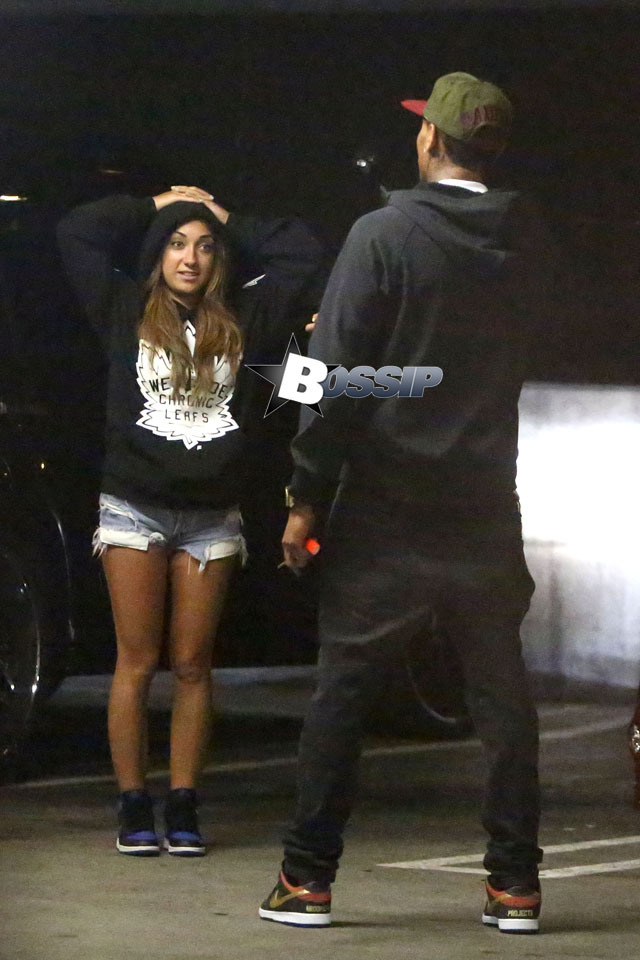 *EXCLUSIVE* Chris Brown and a mystery woman leave ArcLight with friends